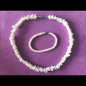 Shell chip necklace and bracelet
